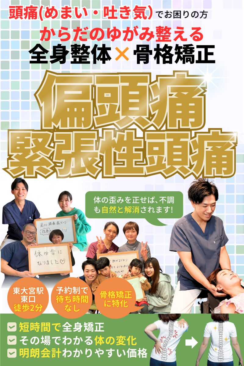 偏頭痛、緊張性頭痛 | ひつじ整体院 東大宮院