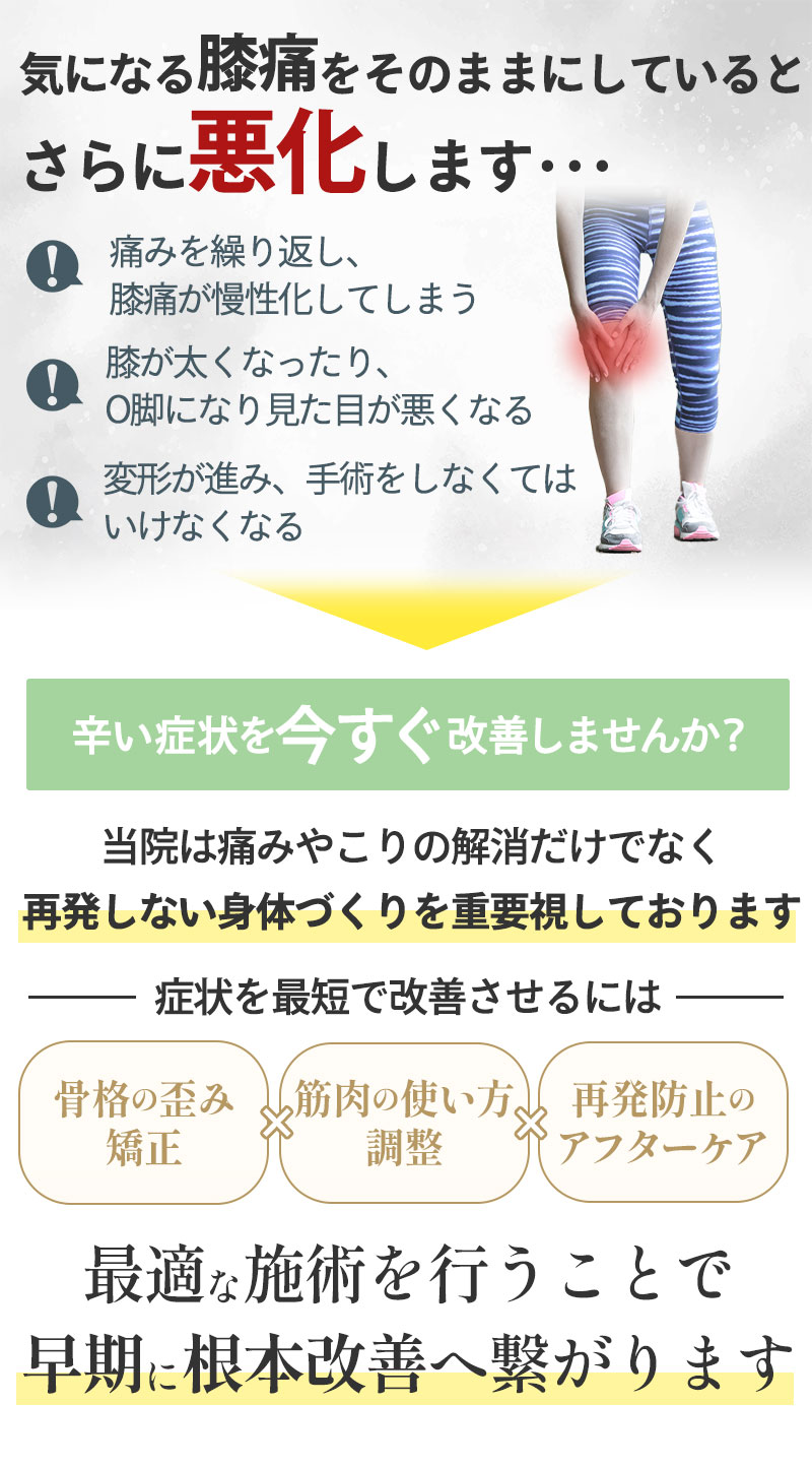 膝の痛みをそのままにしていると･･･